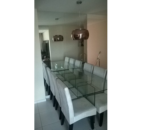 MESA DE VIDRO COM ESPELHO PARA APARTAMENTO
